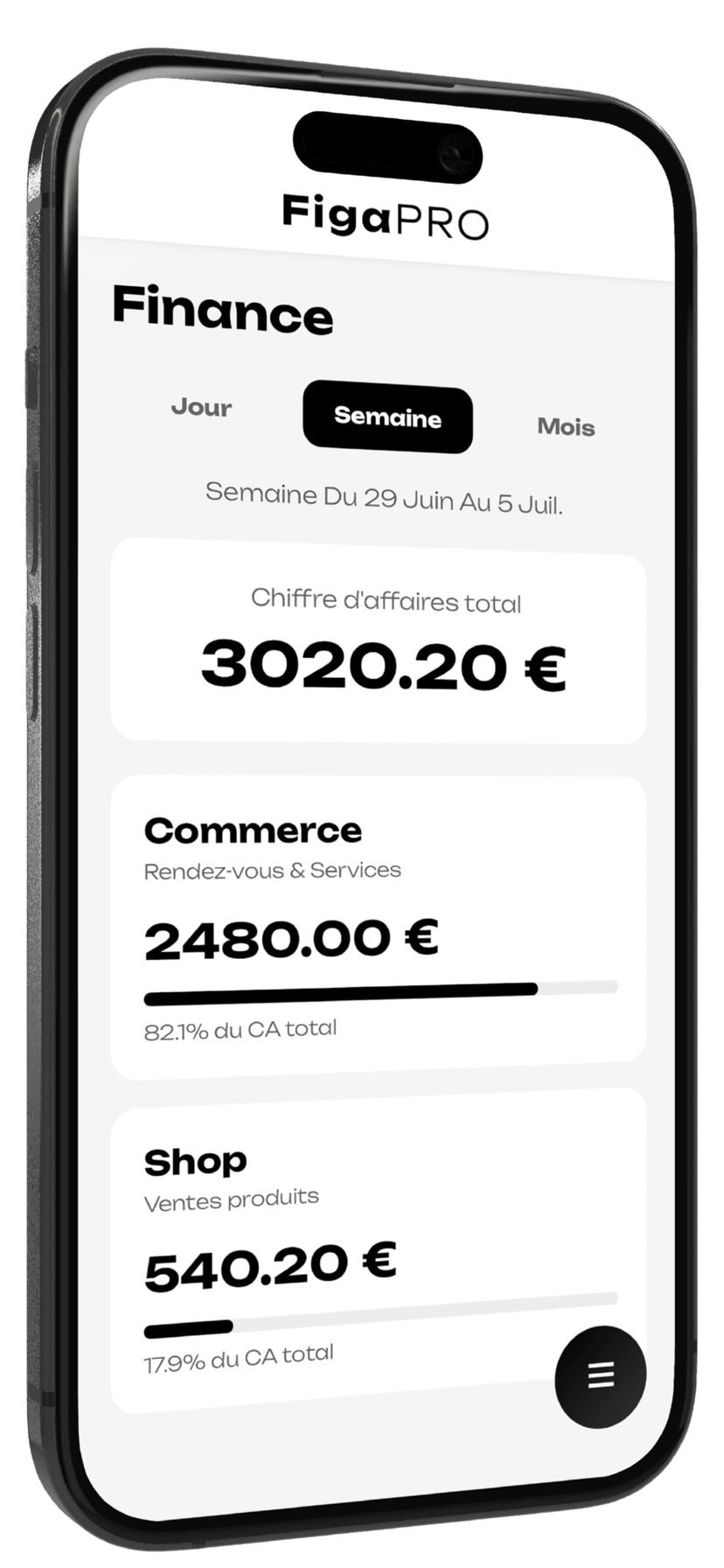 Suivi du chiffre d’affaires dans l’application Figa Pro