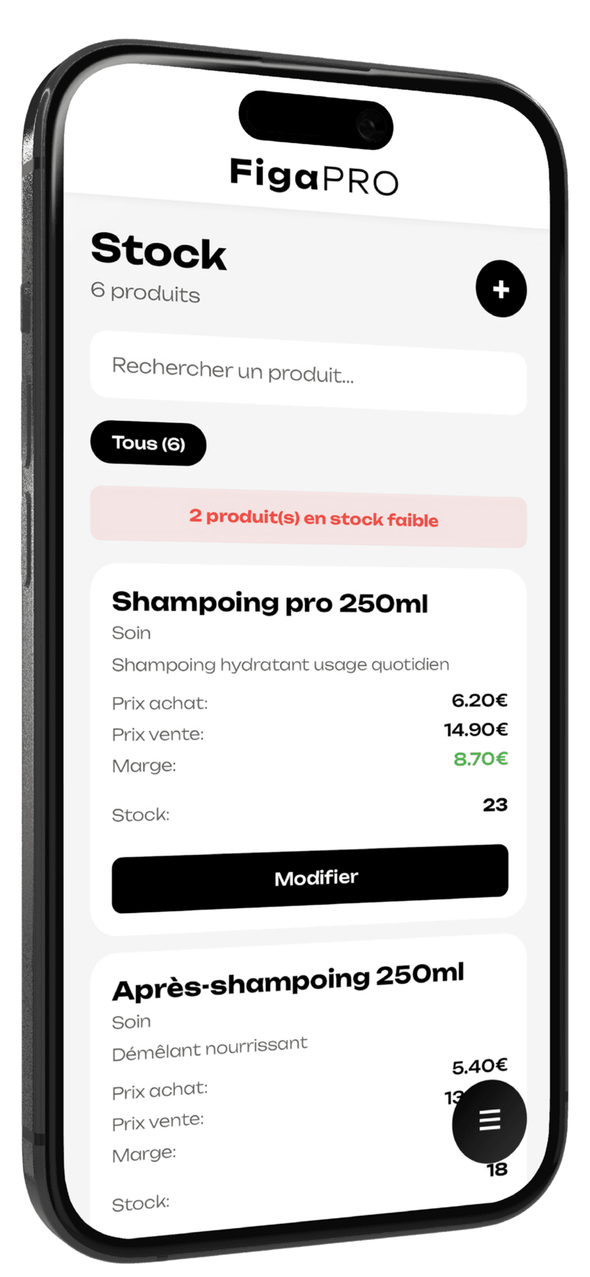 Gestion de stock dans l’application Figa Pro